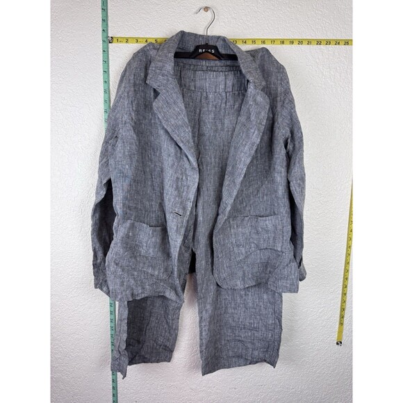 Elliott Lauren 100% Linen Suit in Gray Size L - Picture 1 of 9